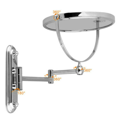 Chrome Wall Mount Double Sided Magnifying Mirror