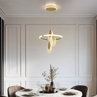 Gold Acrylic Ring LED Chandelier Light 40cm