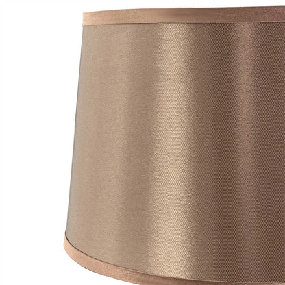 Blue Glass Table Lamp with Gold & Brown Shade