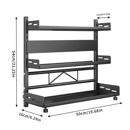 Large 3 Tier Spice Rack Kitchen Organizer with Adjustable Height