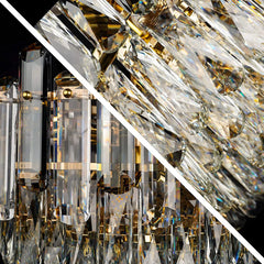 P&P Gold And Grey Smoky Crystal Chandelier With 10 E14 LED Lights And Adjustable Height