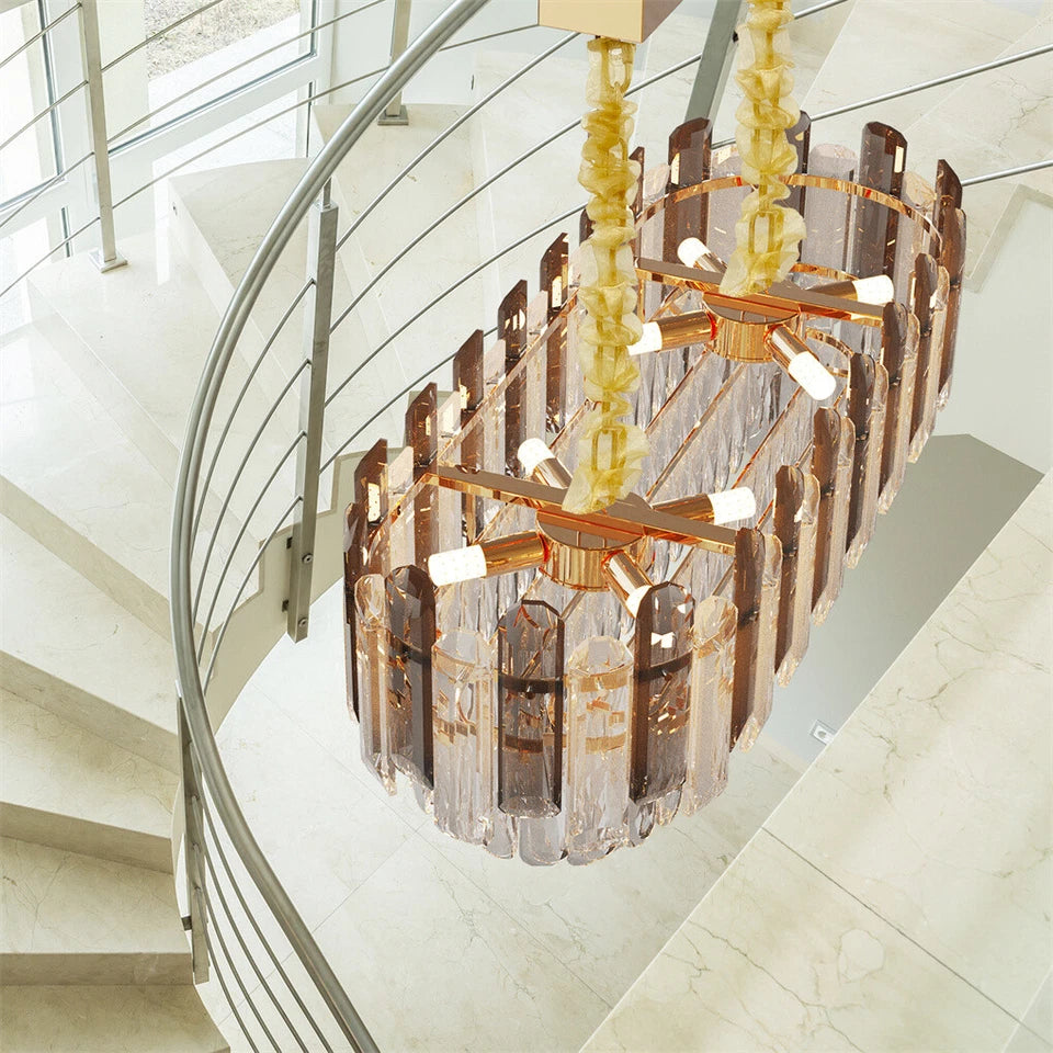 60cm Crystal Chandelier with 3-Color Adjustable Light