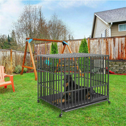 Heavy Duty XXL Dog Crate with Wheels and Lock