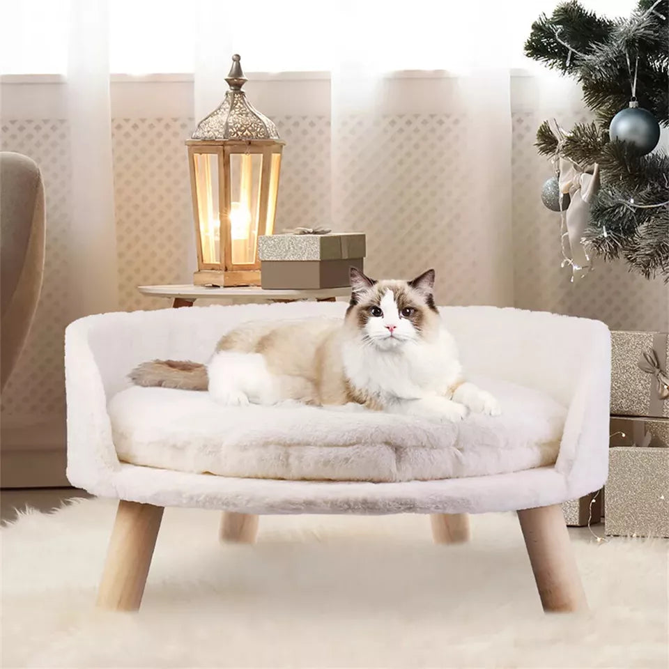 Nordic Plush Elevated Pet Sofa Chair Large for Cats Dogs(60CM)