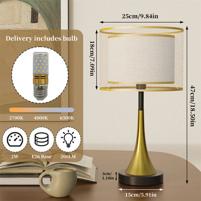 Classic Gold Bedside Lamp with Three Light Settings