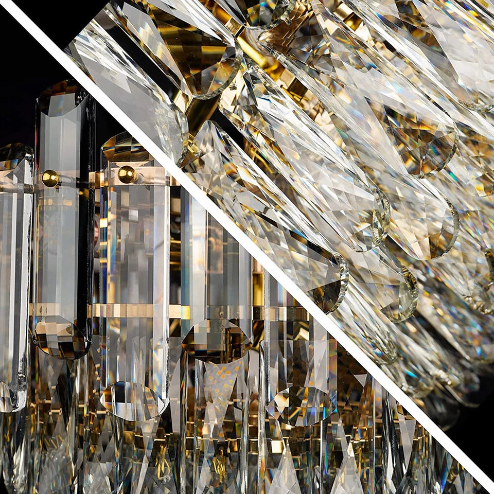 Adjustable Gold Crystal Chandelier Light Fixture