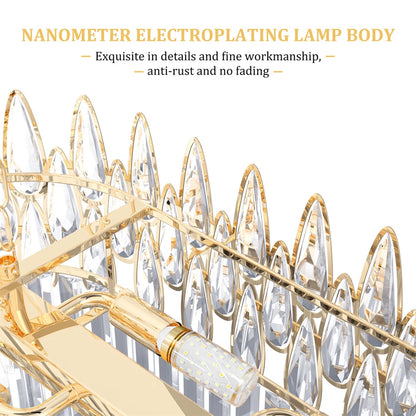 80cm Gold Crystal Chandelier with 3 Light Settings