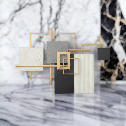 Multicolour 125cm Metal Wall Mirror with Unique Pattern Design for Modern Homes