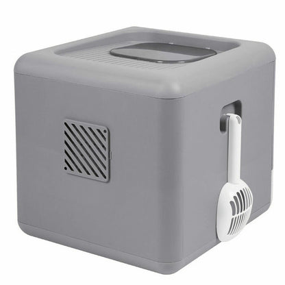 Foldable Fully Enclosed Hooded Cat Litter Box Self-Cleaning Kitty Toilet with Tray