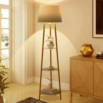 160cm Tall LED Floor Lamp Marble Shelves Corner Free Standing Lamp Reading Light