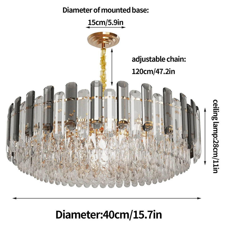 Adjustable Gold Crystal Chandelier Light Fixture