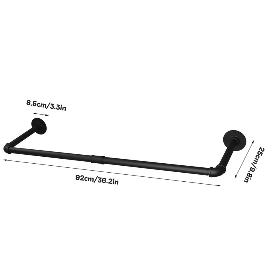 2x Super Strong Bearing Metal Pipe Clothes Rack Clothes Hanger Pole Garment Bar