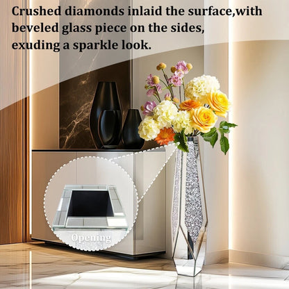 Luxury Crushed Diamond Floor Vase – Modern Floral Display