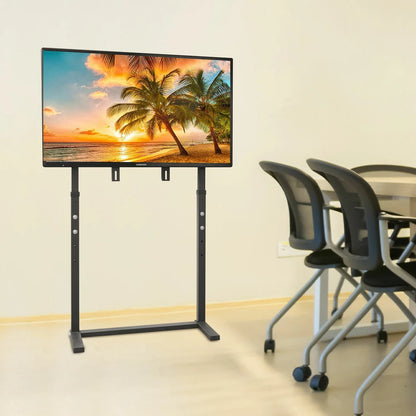 Black 32–100" Flat Screen Floor Stand with Space-Saving Contemporary Base