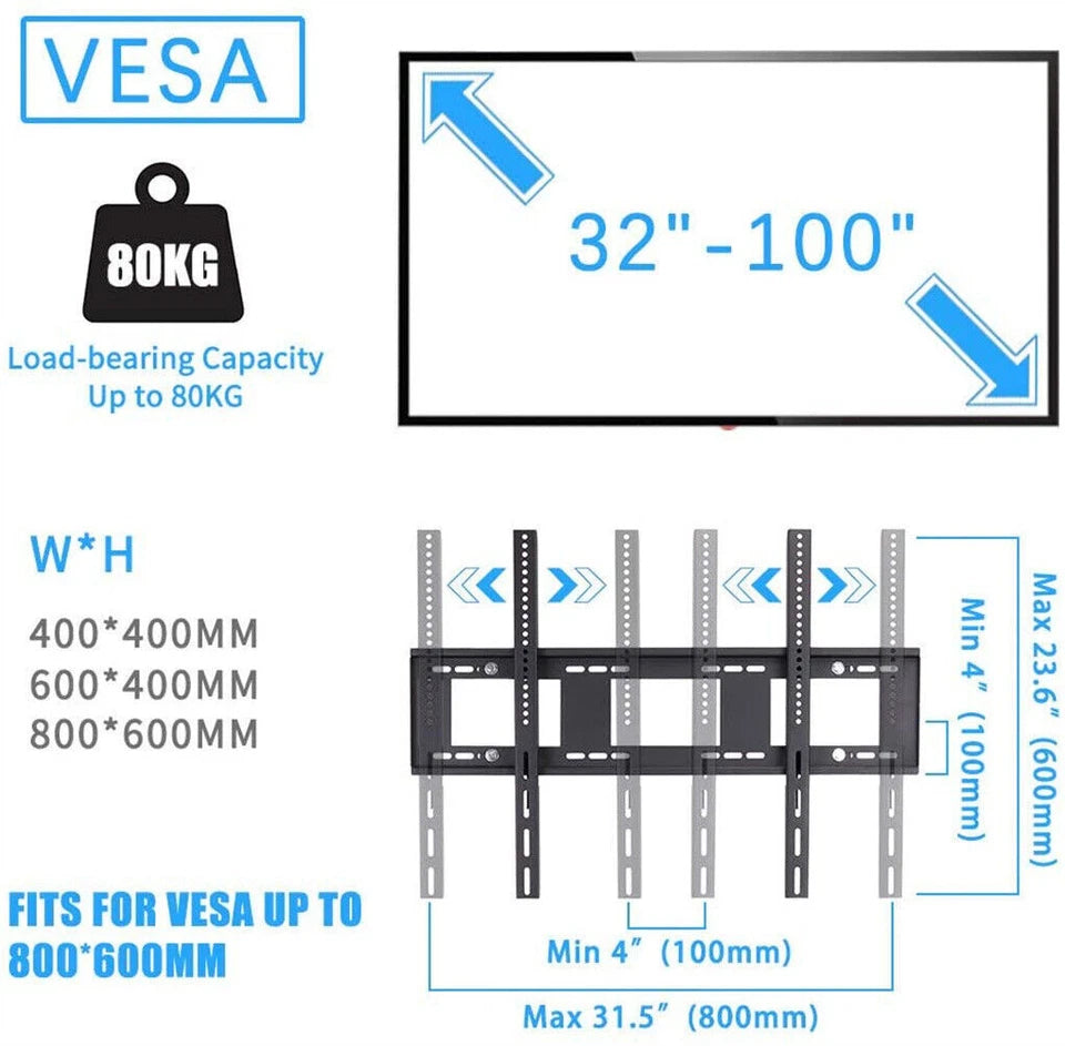 100-heavy-duty-floor-tv-stand-tv-cart-trolley-height-adjustable-mount-bracket