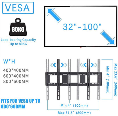 100-heavy-duty-floor-tv-stand-tv-cart-trolley-height-adjustable-mount-bracket