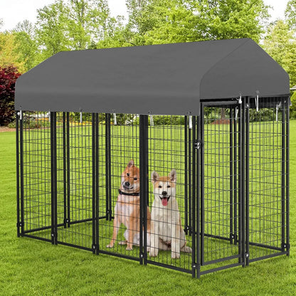 Roofed Outdoor Dog Enclosure for Safe Containment(XS)