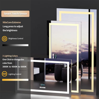 FIN Huge 1.8m Bluetooth LED Bathroom Mirror Dual Lights Dimming Music Vanity Mirror