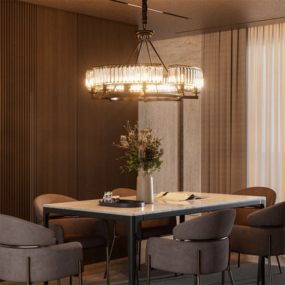 Black Crystal Chandelier with 6 E14 LED Lights