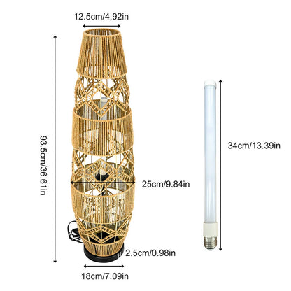 Natural Rattan Handcrafted LED Floor Lamp 93.5cm