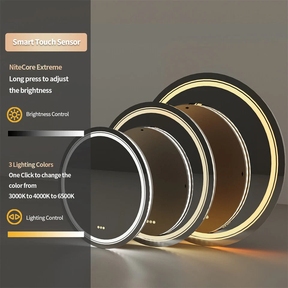 Bright LED Bathroom Mirror with Adjustable Colors