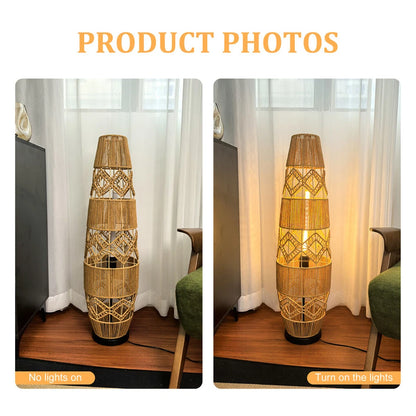 Natural Rattan Handcrafted LED Floor Lamp 93.5cm
