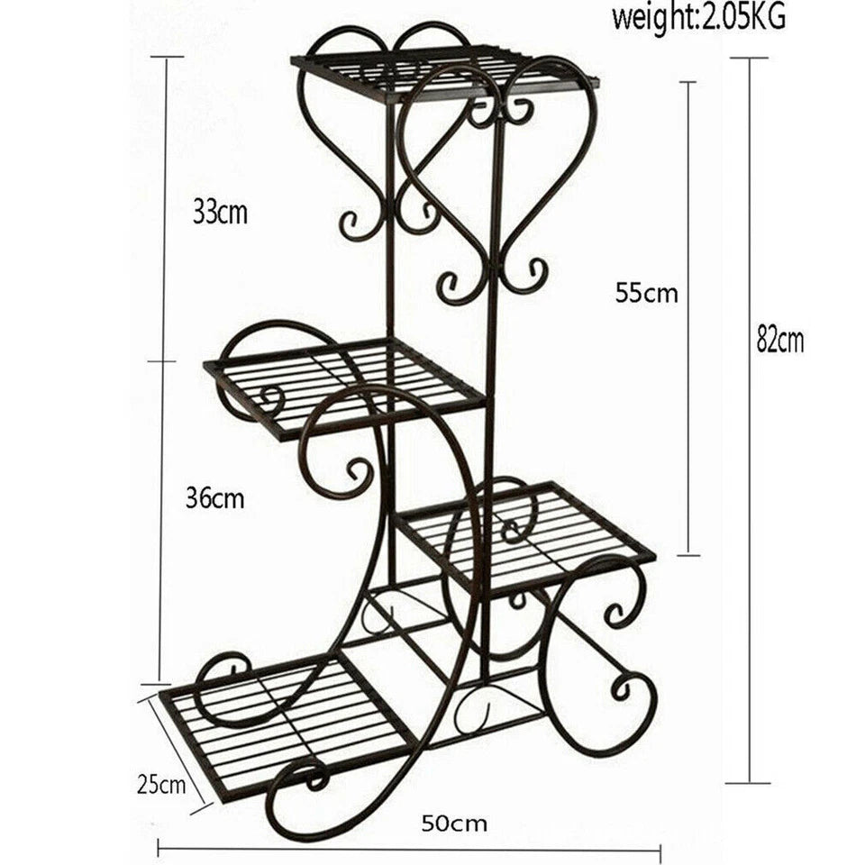 4-Pot Flower Rack for Home & Garden Decor