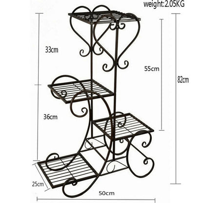 4-Pot Flower Rack for Home & Garden Decor