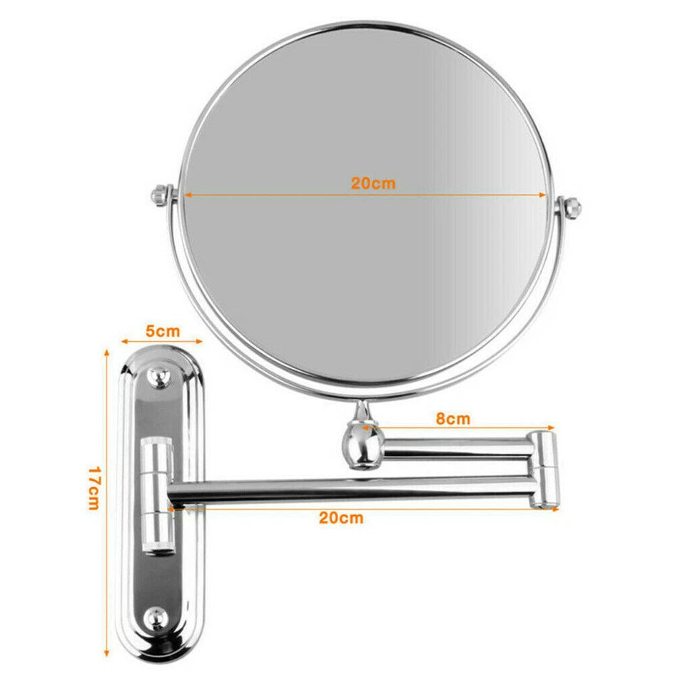 Chrome Wall Mount Double Sided Magnifying Mirror