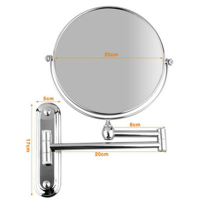 Chrome Wall Mount Double Sided Magnifying Mirror