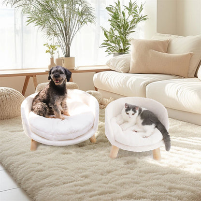 Nordic Plush Elevated Pet Sofa Chair Large for Cats Dogs(40CM)