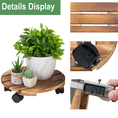round-planter-caddies-wooden-patio-plant-trivet-flower-pot-stand-lockable-wheels