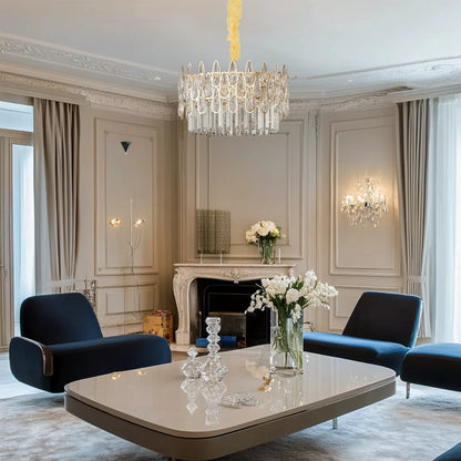 40cm Round Crystal Chandelier with Warm Glow