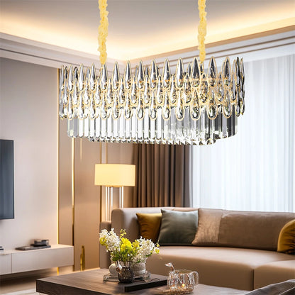 80cm Gold Crystal Chandelier with 3 Light Settings