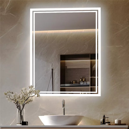 Stylish Frameless LED Mirror with Smart Controls