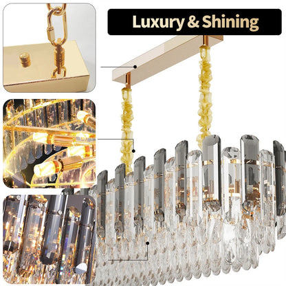 60cm Crystal Chandelier with 3-Color Adjustable Light