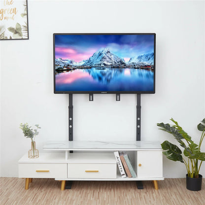 Black 32–100" Flat Screen Floor Stand with Space-Saving Contemporary Base