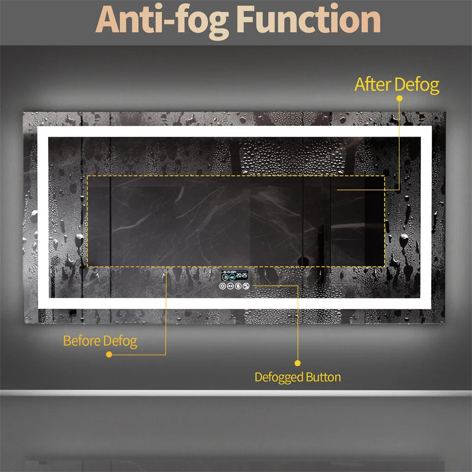 FIN Huge 1.8m Bluetooth LED Bathroom Mirror Dual Lights Dimming Music Vanity Mirror