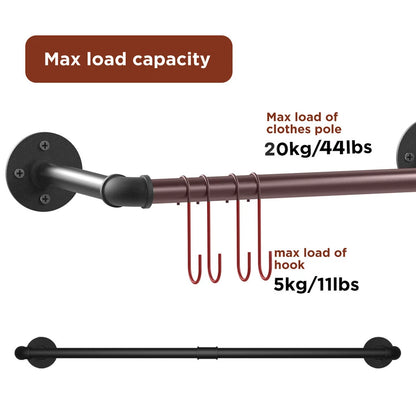 2x Super Strong Bearing Metal Pipe Clothes Rack Clothes Hanger Pole Garment Bar