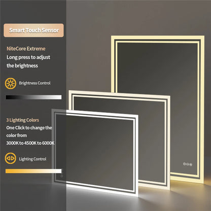 Stylish Frameless LED Mirror with Smart Controls