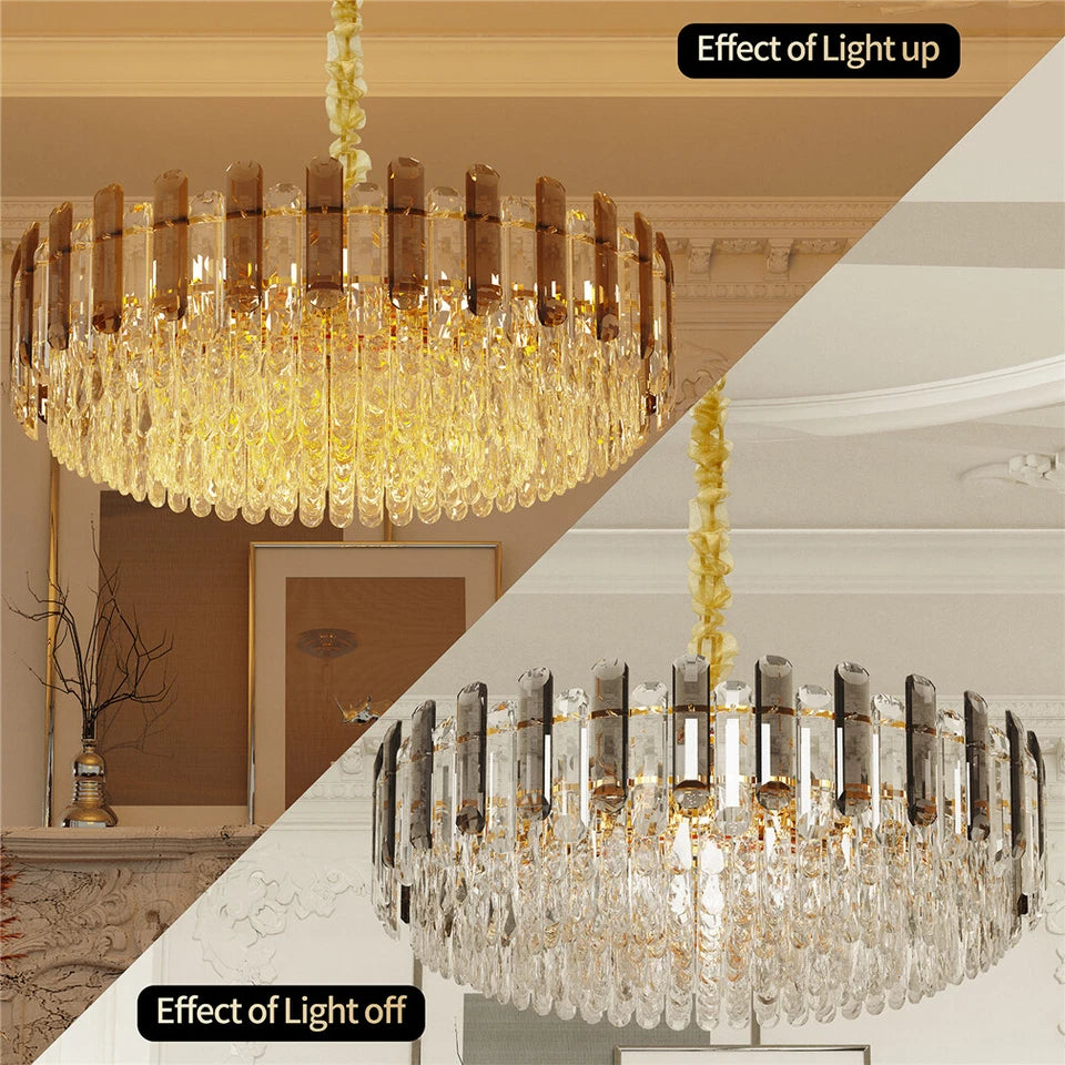 Luxury Gold 60cm Crystal Chandelier with 7 Lights