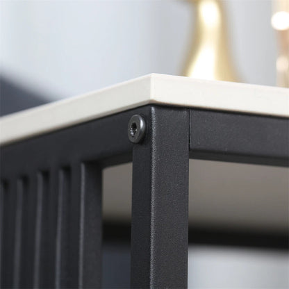 Square Slate Coffee Table Marble Sofa Side Snack Table for Living Room Bedroom
