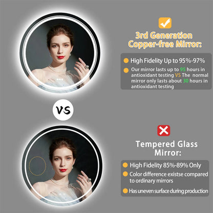 Bright LED Bathroom Mirror with Adjustable Colors