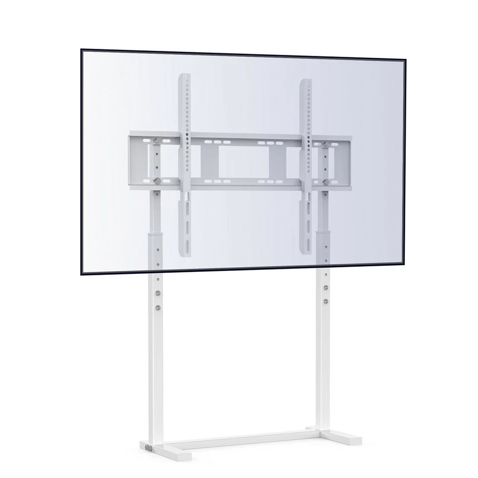 White Adjustable Freestanding TV Stand for 32–100 Inch Screens with Cable Management