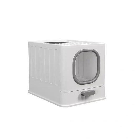 Top Entry XL Cat Litter Box – Foldable & Enclosed Tray