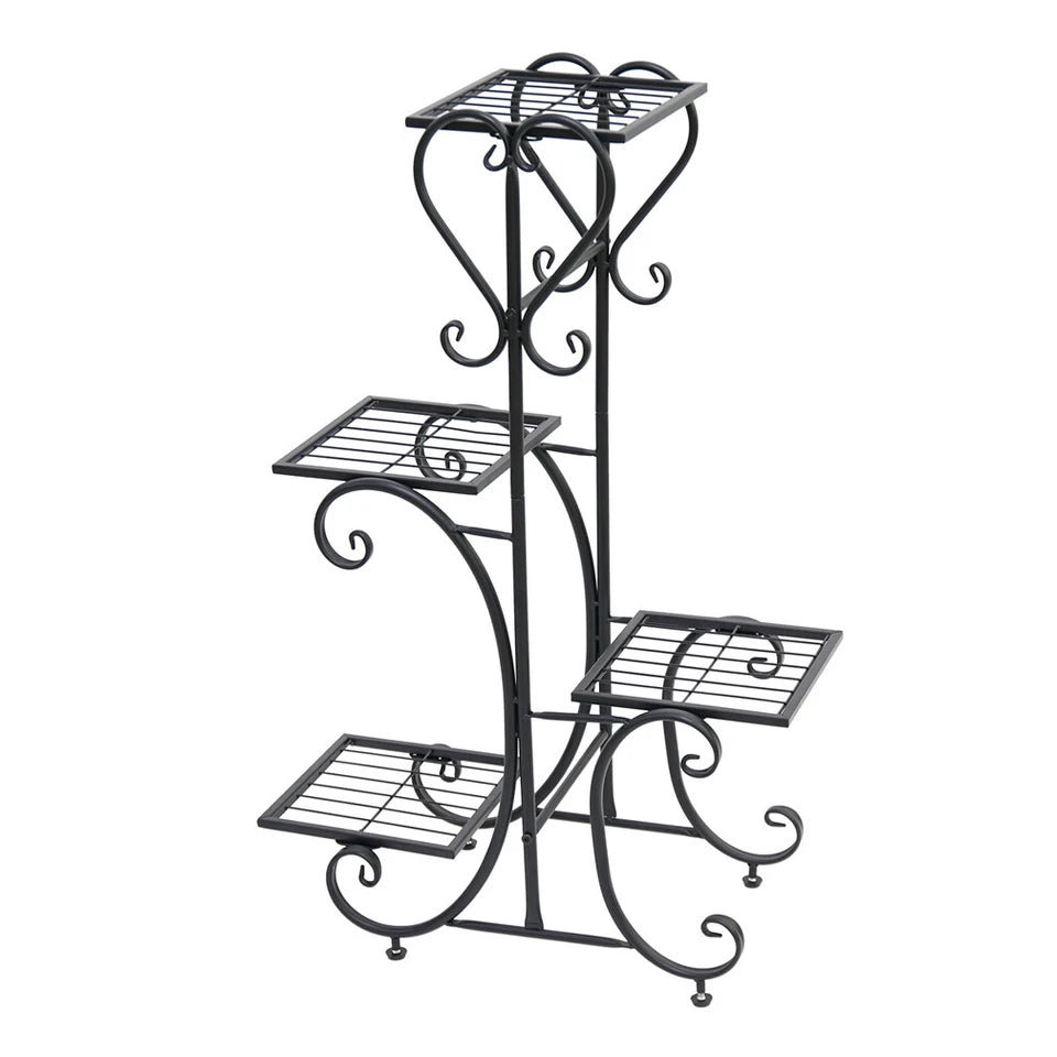 4-Pot Flower Rack for Home & Garden Decor