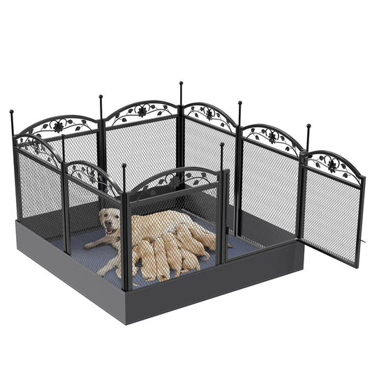Large Breed Dog Whelping Pen with Premium Fertility Mat