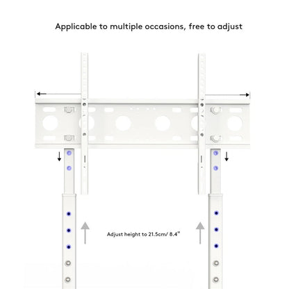 White Adjustable Free Standing TV Stand with Cable Management for 32-65 Inch TVs