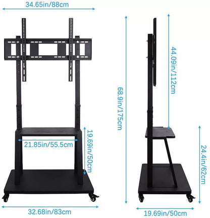 100-heavy-duty-floor-tv-stand-tv-cart-trolley-height-adjustable-mount-bracket