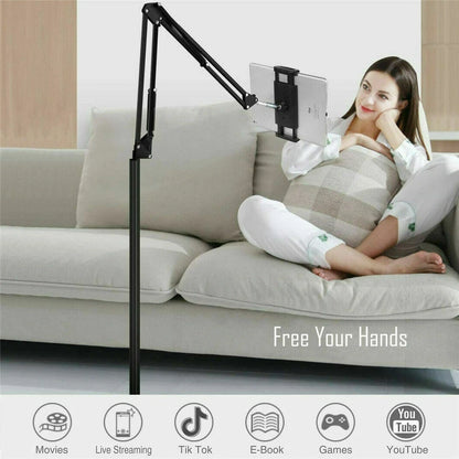 Portable Tripod Phone Tablet Mount with 360° Clamp and Flexible Arms for Video, Streaming